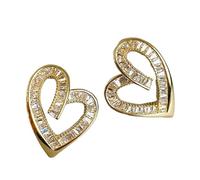 ZIAFRPN Orecchini a Perno a Cuore di Colore Oro Completi con Orecchini d'Amore Geometrici per Le Donne Gioielli Moderni per Feste di Nozze