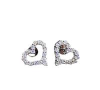 ZIAFRPN Orecchini a Perno cubo a Cuore Accessori per Orecchie di Colore Argento per Le Donne Orecchini squisiti Gioielli d'Amore