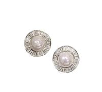ZIAFRPN Orecchini a Perno Simulati a Forma Rotonda Irregolare da Donna Colore Argento Orecchini da Indossare quotidiani da Donna Moderna Gioielli di Moda