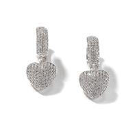 ZIAFRPN Orecchini Pendenti a Cuore Donne di Lusso di Colore Argento/Oro di Colore Sposa Orecchini d'Amore da Sposa Gioielli Scintillanti