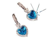 ZIAFRPN Orecchini Pendenti Eleganti della Signora per Il Partito Blu/Rosso cubo Cuore Amore Orecchini Gioielli di Moda delle Donne di buona qualità