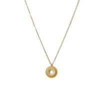 ZIAFRPN Oro Placcato Acciaio Inox Pendente Collana per Le Donne Semplice Geometrico Cerchio Cavo Charm Gioielli Impermeabili