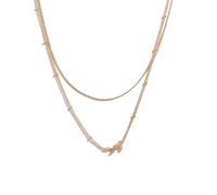 ZIAFRPN Oro Placcato Acciaio Inox TH Cha Multistrato Collana per Le Donne Squisito Cristallo Charm Gioielli alla Moda