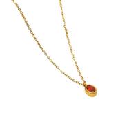 ZIAFRPN Oro Placcato Acciaio Inox Zircone Pendente Collana per Le Donne Elegante Charm Fe Cha Impermeabile Gioielli alla Moda