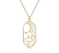 ZIAFRPN Ovale Sole Charm Ciondolo Collana Sole Luna e Nuvola Charm Gioielli Celestial Collana Pendente Luna Sole Charm Gioielli
