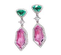 ZIAFRPN personalità Orecchini Irregolari per Le Donne Verde/Bianco/Rosa Pietra Estetica Orecchini da Signora Gioielli da Partito alla Moda