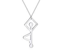 ZIAFRPN Personalizza la Posa dell'albero Yoga Lover Collana da Donna Acciaio Inossidabile Linea Semplice Girocollo per clavicola Gioielli Femminili Regali di San Valentino