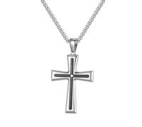 ZIAFRPN Punk Croce Collana per Uomini Ragazzi, Impermeabile Collana Pendente, Trendy Fede Preghiera Gioielli Gioielli Regali