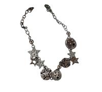 ZIAFRPN Punk Retro Button Star Pendant Collana Trendy Delicato Colore Argento Unisex Girocollo Gioielli di Lusso Personalizzati per Le Donne