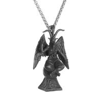 ZIAFRPN Punk Satanico Demone Lucifero Mendes Meditazione Pagana Capra Ciondolo Ebraismo Stella di David Morte Collana per Gli Uomini Amuleto Gioielli congratulazioni Regali