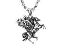 ZIAFRPN Punk Vintage Pegasus Unicorno Ciondolo Collana per Gli Uomini 316L Mitologia Greca Pegaso Ali Collane Gioielli Regali congratulazioni Regali