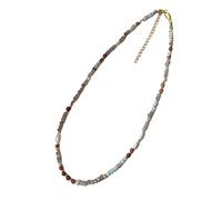ZIAFRPN Pura Handmade Woven Natural Stone Beadeds Catena Perla Pendente Collana Accessori di Lusso per Il Collo delle Donne Gioielli di Moda