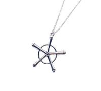 ZIAFRPN Quincy Cross Ishida Uryū Arma Collana Silver Ridge Fox Pendente Anime Periferiche Galvanotecnica Pentagramma 51cm-60cm