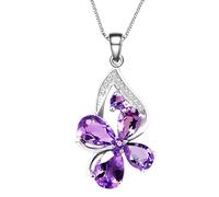 ZIAFRPN Reddito Americano Quadrifoglio Ametista Collana fortunata Godsend Lucky Pendant Un Dono d'Amore