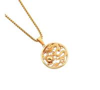 ZIAFRPN retrò Buon Auspicio Kowloon Bead Round Ciondolo Collana per Uomini e Donne Moda Punk Gioielli congratulazioni Regali