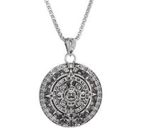 ZIAFRPN Retro Calendario Solare Misterioso Maya Civiltà Modello Pendente Collana per Uomini e Donne Fortunato Gioielli di Moda Regalo congratulazioni Regali