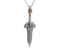 ZIAFRPN retrò Domineering Foresta Re Testa di Leone Cavaliere Drago Spada Pendente Collana Uomo Gotico Punk Rock Partito Nordic Gioielli