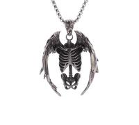 ZIAFRPN retrò Gotico Morte Pendente Mezzo Cranio Ali Collana per Gli Uomini personalità Fascino Ciclismo Punk Gioielli congratulazioni Regali