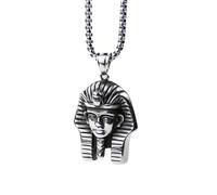 ZIAFRPN retrò in Acciaio Inox Egiziano Faraone Re Pendente Collana Uomo Maschio Punk Catena Charm Gioielli Egitto Regalo Girocollo