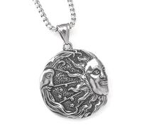 ZIAFRPN Retrò Nordic Mitologia Sole, Luna e Stella Ciondolo Collana per Uomini e Donne Serie Coppia Gioielli Amuleto Regalo