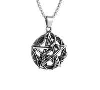 ZIAFRPN retrò Pentagramma Serpente Re Collana per Uomo Donna Moda Punk Stile Animale Pendente Catena Gioielli Halloween congratulazioni Regali