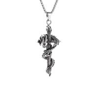 ZIAFRPN retrò Punk Drago Intrecciato Cavaliere Spada Sacra Pendente Collana Adatto per Uomini e Donne Eleganti Regali di Compleanno Personalizzati Regali di congratulazioni