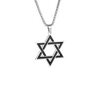 ZIAFRPN retrò Punk Salomone Sigillo Esagonale Ciondolo Ebraico Stella di David Collana per Uomo Donna Moda Semplice Gioielli congratulazioni Regali