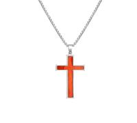 ZIAFRPN retrò sequoie Croce Pendenti Moda Uomo in Acciaio Talismano Collana Gioielli Maschio Amico Padre Figlio Moglie Regali