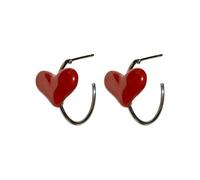 ZIAFRPN Rosso Amore Cuore Orecchini Luce di Lusso Smalto Orecchino per Le Donne Ragazze Dolce Festa di Nozze Moda Orecchio Gioielli Miglior Regalo