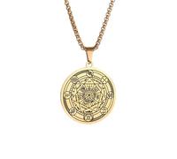 ZIAFRPN Salomone Mistico Kabbalah Seal Keeper 7 Arcangeli Ciondolo Collana per Gli Uomini Religiosi Fortunati Gioielli congratulazioni Regali