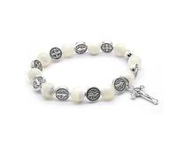 ZIAFRPN San Benedetto Esorcismo Bracciali per Gli Uomini Donna Perline Croce ISM Wristband Gioielli