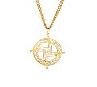 ZIAFRPN Santa Brigida Croce Pendente Collana Simbolo Irlandese Amuleto Neckalce in Acciaio Inox Religione Gioielli