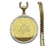 ZIAFRPN Sette Arcangeli Medaglia Angelo Collana per Le Donne degli Uomini in Acciaio Inox Sigillo di Salomone Protezione Catena Gioielli Collare NZZZ504S02