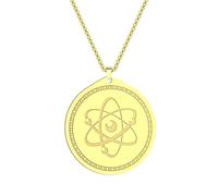 ZIAFRPN Simbolo della Conoscenza e della Scienza Atomo Pendente Collana per Le Donne degli Uomini Molecola Chimica Charm Collo Catena Amuleto Gioielli