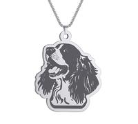 ZIAFRPN Smile Inglese Springer Spaniel 316L Collana in Acciaio Inox per Le Donne Ragazze Regali Catena Collare Girocollo Collana Gioielli Mujer