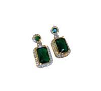 ZIAFRPN Splendido Verde/Blu cubico ciondola Orecchini Donne per la Festa di Nozze Colore Oro Moderna Moda Femminile Gioielli