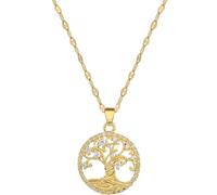 ZIAFRPN Squisita, alla Moda e Romantica Collana Bianca con Albero della Vita in Micro-pavé, Acciaio Inossidabile Cavo Classico e Personalizzato