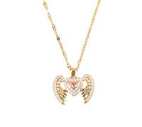 ZIAFRPN Squisita e alla Moda Collana di Ali d'Angelo d'Amore Micro-incastonata, Acciaio Inossidabile Classico e Versatile per Ragazze