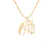 ZIAFRPN Squisita Testa di Cavallo Pendente Collana per Uomo Donna Dichiarazione di Moda Animale Zodiaco Gioielli Regalo Ricordo
