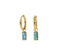 ZIAFRPN Staless Acciaio Hoop Earrgs per Le Donne Vtage Pietra Naturale Turchese Charm Semplice Gioielli alla Moda
