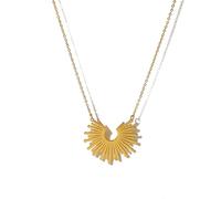 ZIAFRPN Staless Acciaio Pendente Collane per Le Donne Geometrico Mezzo Cerchio Trendy Charm Gioielli Impermeabili