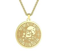 ZIAFRPN Steampunk Skull Collana per Gli Uomini Gioielli Memento Mori Filosofia Stoico Amor Fati Ciondolo Collana
