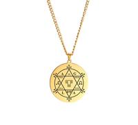 ZIAFRPN Stregoneria Esagramma di Salomone Goetia Collana Amuleto Pendenti Talismano Gioielli