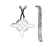 ZIAFRPN Stregoneria in Acciaio Inox Strega Nodo Irlandese Collana Catena Uomo/Donna Collane di Colore Argento Strega Gioielli Nudo de Bruja