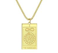 ZIAFRPN Tarocchi Esoterismo Collana per Uomo Donna Gioielli Estetici Collare Tarocchi Buona Fortuna Amuleto Mago Pendente