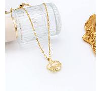 ZIAFRPN Temperamento Luce di Lusso Bianco Camelia Pendente Collane in Acciaio per Le Donne Trendy Carino Femminile Clavicola Catena