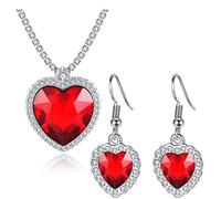 ZIAFRPN Titanic cuore dell'oceano collana orecchini gioielli set, ciondoli di cristallo collana titanic gioielli set eterno classico, festa della mamma gioielli set regali matrimonio prom gioielli