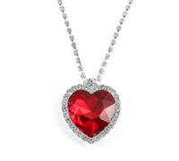 ZIAFRPN Titanic Cuore dell'Oceano Collana Pendente per Le Donne Vetro Pieno Cristallo Catena Collana Girocollo Gioielli Regalo