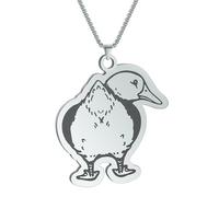 ZIAFRPN Trendy Punk Cartoon Animal Look Back Duck in Acciaio Inox Pendente Collana Girocollo per Uomo Donna Catene Spesse Gioielli Bambini Regali