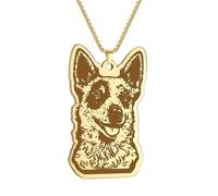 ZIAFRPN Trendy Punk Red Heeler Collana No Fade in Acciaio Inox Pet Dog Charms Bambini Regali Collana per Donne Uomini Moda Girocollo Gioielli